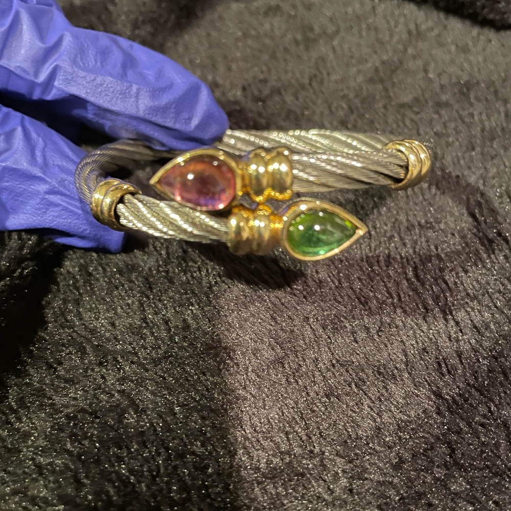 14k Gold and Silver Cable bracelet